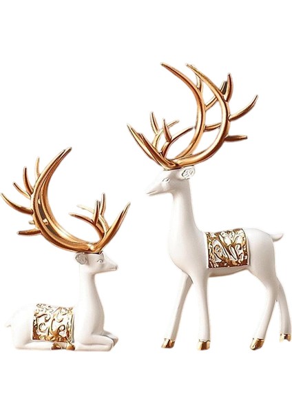 2 Ren Ği Heykelleri Hediye Sever Heykel Figürü Süsleme Altın (Yurt Dışından) fiyatları