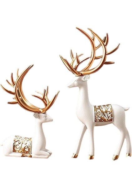 2 Ren Ği Heykelleri Hediye Sever Heykel Figürü Süsleme Altın (Yurt Dışından) indirimleri