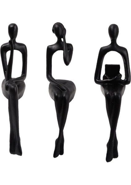 3x Oturan Düşünen Heykeli Heykelcik Süsleme Çalışma Odası Ev Dekorasyonu (Yurt Dışından) fiyatları