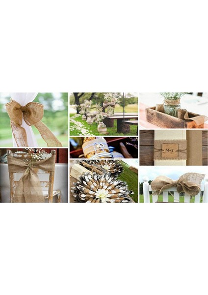 10.9yd Düğün El Sanatları Jüt Çuval Kurdele Dekoru (Yurt Dışından) modelleri