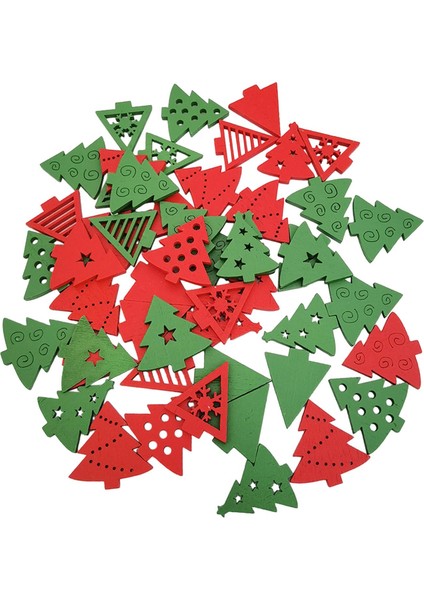 50 Ahşap Noel Süslemeleri Ahşap Dilimler Kar Ahşap Kolye Ğı (Yurt Dışından)