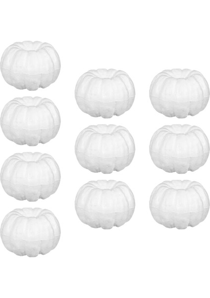 10X Beyaz Köpük Balkabakları 10CM Için Yapay Sahte Balkabakları (Yurt Dışından)