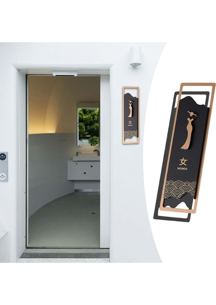 Banyo Burcu Akrilik 3D Tuvalet Burcu Cafe Bar Kamu Kapı Veya Duvar L Kadınlar Için (Yurt Dışından)