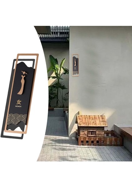 Banyo Burcu Akrilik 3D Tuvalet Burcu Cafe Bar Kamu Kapı Veya Duvar L Kadınlar Için (Yurt Dışından)