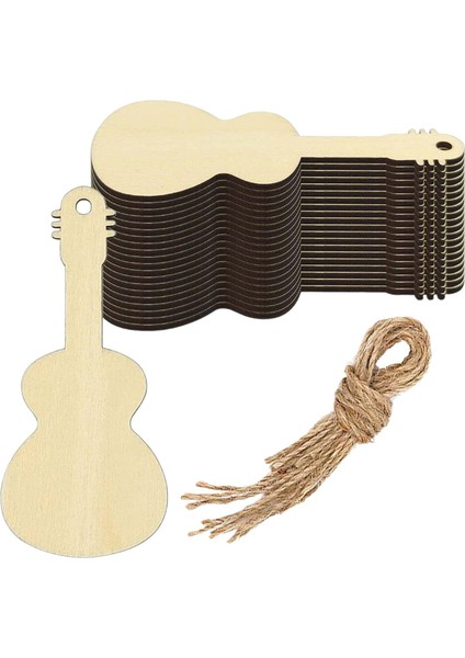 30 Adet Ahşap Gitar Kesikleri Graffiti Dıy El Sanatları Scrapbooking Için Ahşap Dilimler (Yurt Dışından)