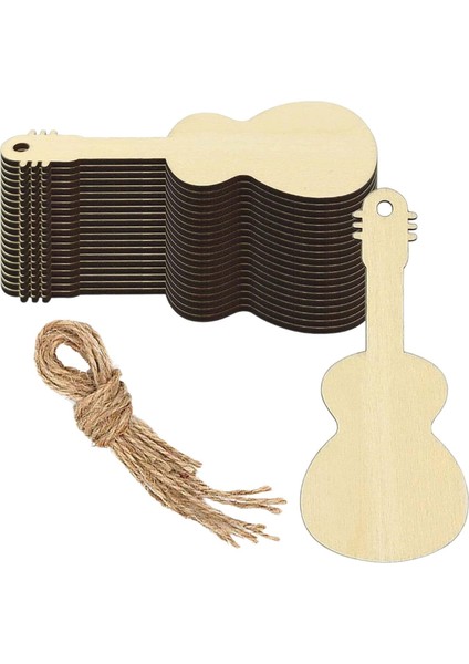 30 Adet Ahşap Gitar Kesikleri Graffiti Dıy El Sanatları Scrapbooking Için Ahşap Dilimler (Yurt Dışından)