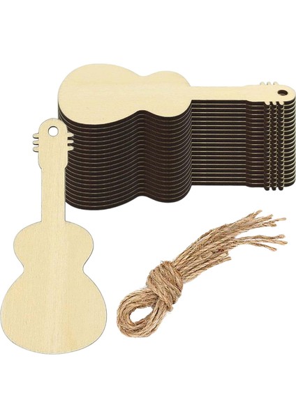 30 Adet Ahşap Gitar Kesikleri Graffiti Dıy El Sanatları Scrapbooking Için Ahşap Dilimler (Yurt Dışından)
