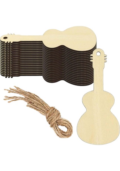 30 Adet Ahşap Gitar Kesikleri Graffiti Dıy El Sanatları Scrapbooking Için Ahşap Dilimler (Yurt Dışından)