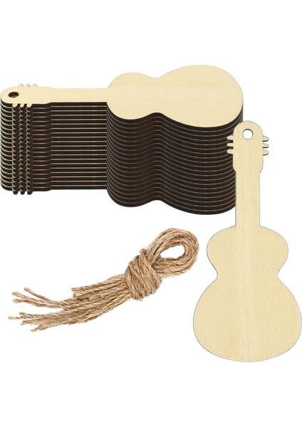 30 Adet Ahşap Gitar Kesikleri Graffiti Dıy El Sanatları Scrapbooking Için Ahşap Dilimler (Yurt Dışından)