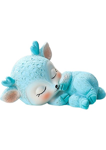 Karikatür Uyuyan Geyik Heykeli Heykel Süsü Düğün Hediyesi Mavi (Yurt Dışından) fiyatları