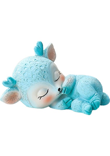 Karikatür Uyuyan Geyik Heykeli Heykel Süsü Düğün Hediyesi Mavi (Yurt Dışından) modelleri