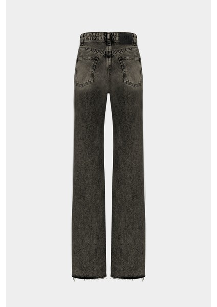 High Waist Wed Leg Kar Yıkama Geniş Paça Dikişsiz Jean fiyatları