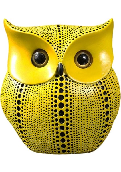 Reçine Baykuş Şekil Dekoratif Masaüstü Raf Süsleme Modern Kitaplık Heykeli Sarı (Yurt Dışından) fiyatları