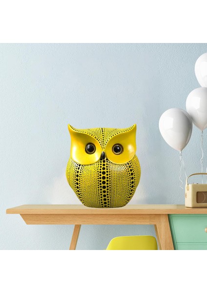 Reçine Baykuş Şekil Dekoratif Masaüstü Raf Süsleme Modern Kitaplık Heykeli Sarı (Yurt Dışından) fırsatları