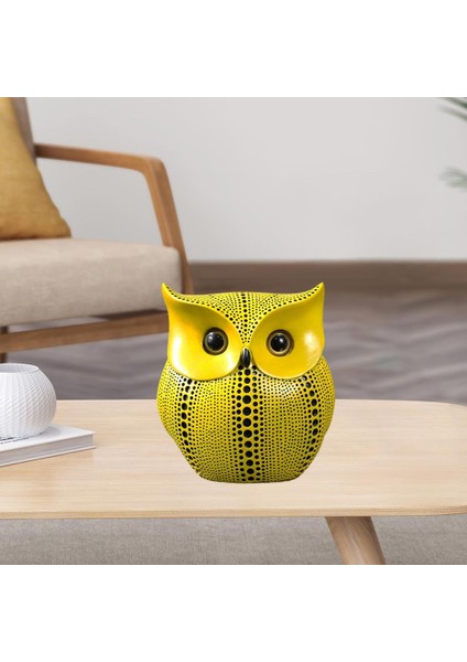 Reçine Baykuş Şekil Dekoratif Masaüstü Raf Süsleme Modern Kitaplık Heykeli Sarı (Yurt Dışından) indirimleri