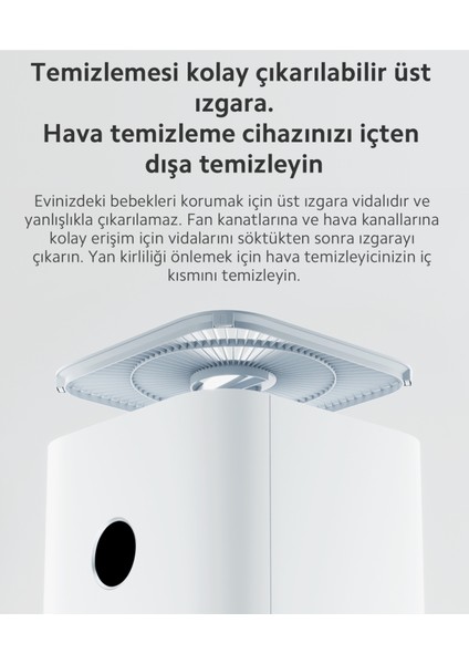 Hepa Alerjik Filtreli Smart Air Purifier Premium Akıllı Hava Temizleyici, 104 M²+Luciole Beyaz Lambader Hediye