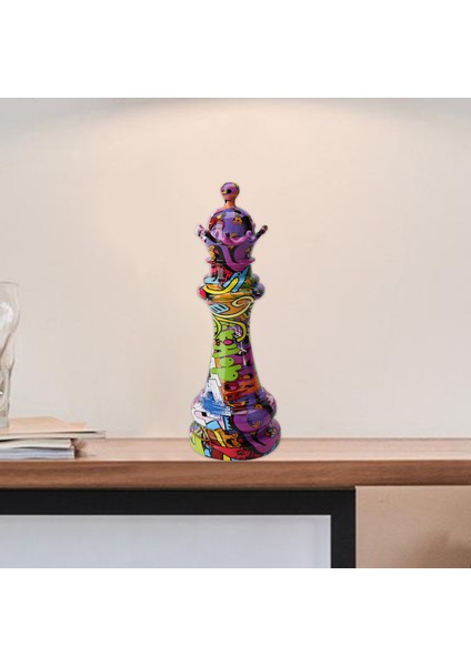 Satranç Taşı Heykeli Dekor Satranç Hazırlanmış Figürler, Ev Reçine , Oturma Odası 15X15X44 cm (Yurt Dışından) indirimleri