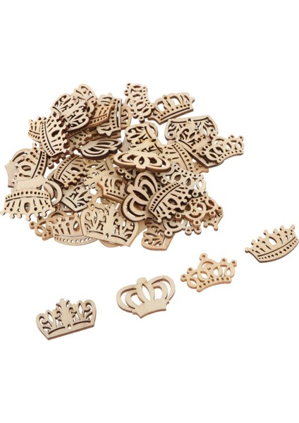 50 Kar Kesim Ahşap Içi Boş Şekiller Doğal Ahşap Süsleme Tacı Açıığı (Yurt Dışından)