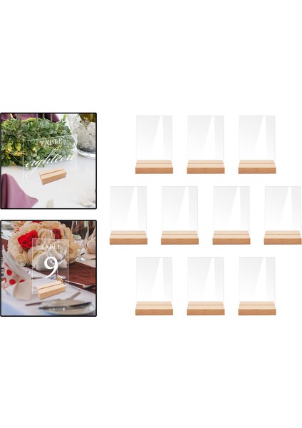10X Şeffaf Akrilik Yer Kartları Parti Resepsiyon Dekorasyonu Için Boş Işaretler Dikdörtgen (Yurt Dışından) indirimleri