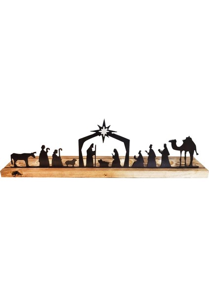Ş Evi Için Ahşap Tabanlı El Sanatları ile Noel Isa'nın Doğuşu Metal (Yurt Dışından)