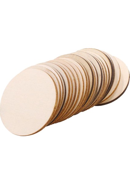 25 / Set Ahşap Diskler Diskler Şube Diskler Yuvarlak Düğün El Sanatları (Yurt Dışından)