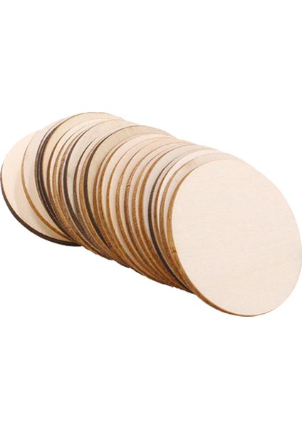 25 / Set Ahşap Diskler Diskler Şube Diskler Yuvarlak Düğün El Sanatları (Yurt Dışından)