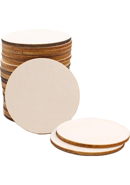25 / Set Ahşap Diskler Diskler Şube Diskler Yuvarlak Düğün El Sanatları (Yurt Dışından)