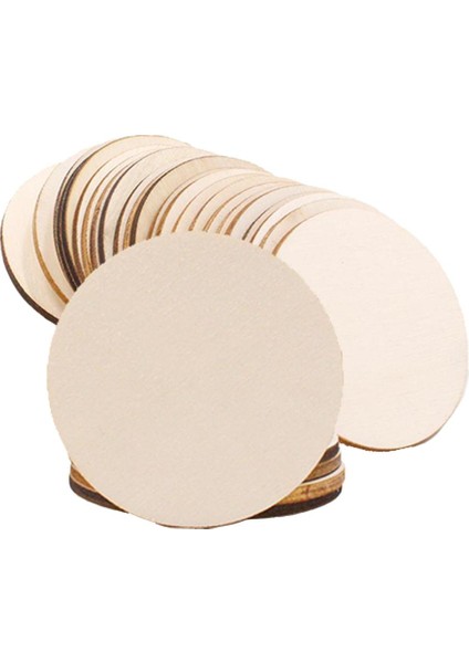 25 / Set Ahşap Diskler Diskler Şube Diskler Yuvarlak Düğün El Sanatları (Yurt Dışından)