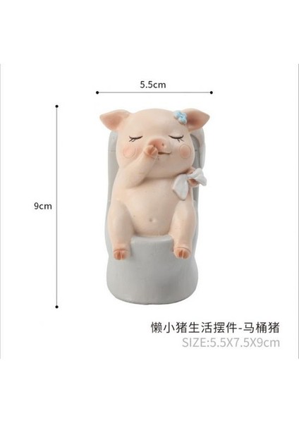 Minyatür Süsleme Heykelcik Teraryum Dıy Bonsai Dekor Tuvalet Domuz (Yurt Dışından) modelleri