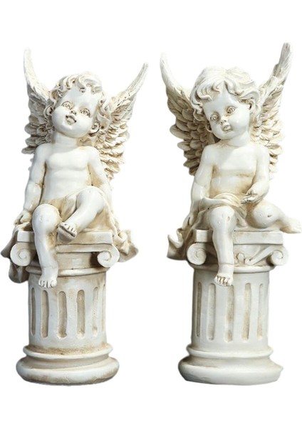 2 Heykelleri Açı Veranda Için Roma Sütunu Figürleri (Yurt Dışından)