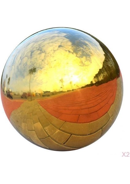 304 Paslanmaz Çelik Küre Gazing Ev Açık Süsleri 2 138MM Altın (Yurt Dışından)