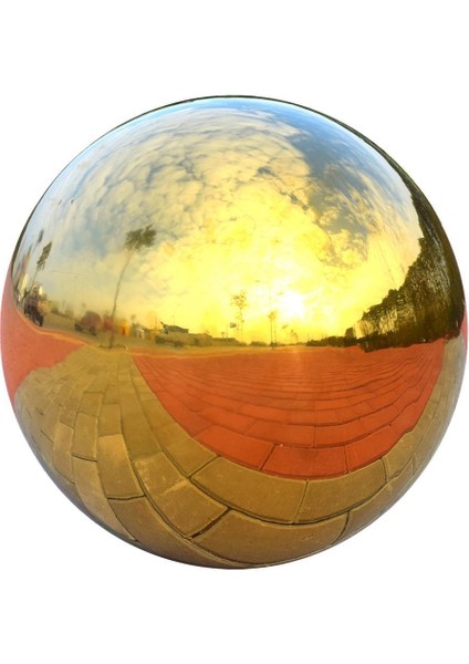 304 Paslanmaz Çelik Küre Gazing Ev Açık Süsleri 2 138MM Altın (Yurt Dışından) indirimleri