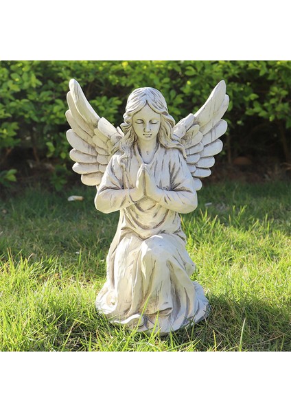 Angel Garden Heykel Reçine Dini Dış Mekan Dekoru Dışarıda Su Geçirmez (Yurt Dışından)
