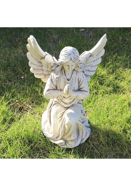 Angel Garden Heykel Reçine Dini Dış Mekan Dekoru Dışarıda Su Geçirmez (Yurt Dışından)