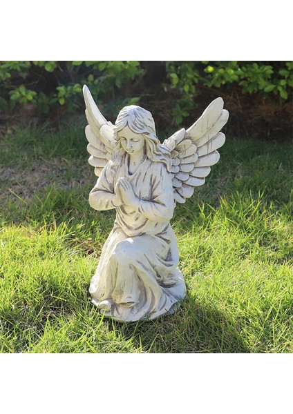 Angel Garden Heykel Reçine Dini Dış Mekan Dekoru Dışarıda Su Geçirmez (Yurt Dışından)