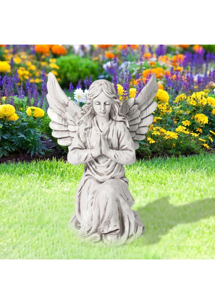 Angel Garden Heykel Reçine Dini Dış Mekan Dekoru Dışarıda Su Geçirmez (Yurt Dışından)