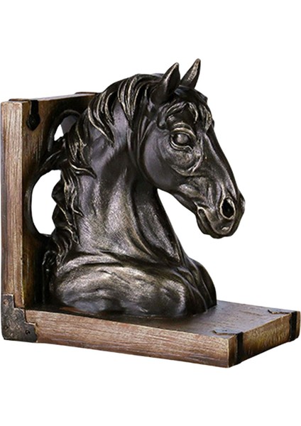 Vintage At Kafası Heykeli Bookend Heykelcik Kitap I Ev Için (Yurt Dışından)