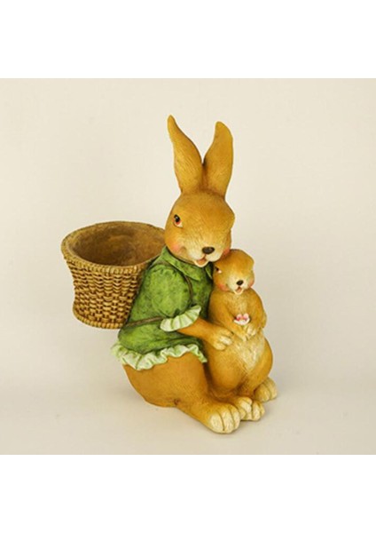 Tavşan Heykeli Dekoru Peri Heykelcik Mikro Peyzaj Dekorasyon Yeşil (Yurt Dışından) modelleri