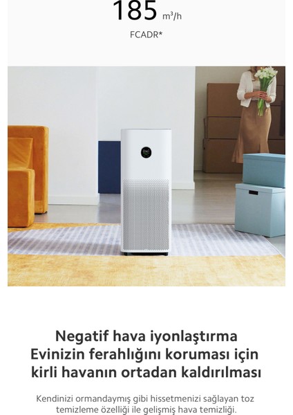 Hepa Alerjik Filtreli Smart Air Purifier Premium Akıllı Hava Temizleyici, 104 M²+Luciole Beyaz Lambader Hediye