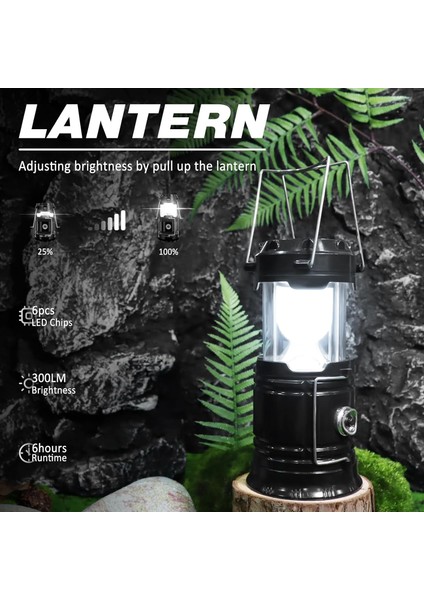 Güneş Enerjili Kamp Işığı, Katlanabilir LED Solar USB Şarj Edilebilir Işık El Feneri Acil Durum Asılı Işık Kamp Kasırga Elektrik Kesintisi Iç Mekan Dış Mekan (Yurt Dışından)