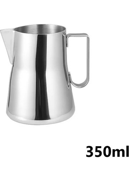 Wangchuang Gümüş 350NL Paslanmaz Çelik Sivri Gaga Çelenk Fincan Süt Köpürtme Sürahisi Barista Craft Kahve Latte Süt Köpürtme Sürahisi Sürahi Coffeeware (Yurt Dışından)