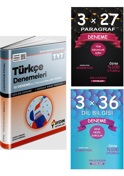 TYT Türkçe 10 Deneme - Anla Kazan Dil Bilgisi - Paragraf Deneme