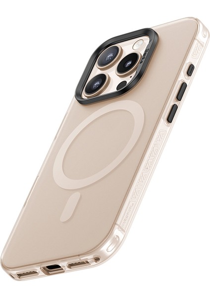 iPhone 16 Pro Max Kılıf Magsafe Şarj Özellikli Yeni Seri Benks Lucid Armor Kapak Gold