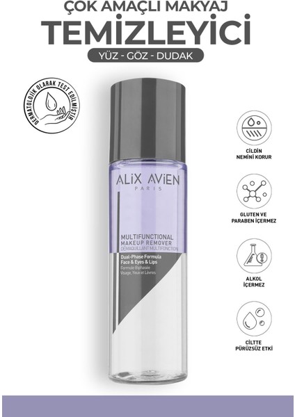 Multi Functional Makeup Remover - Çok Amaçlı Makyaj Temizleyici - Çift Fazlı Formül - Yüz-Göz-Dudak