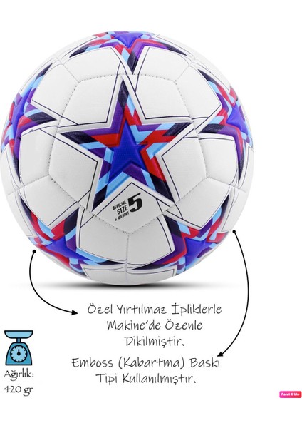 FT-800 Futbol Topu 4 Astarlı Sert Zemin Halı Saha Topu Maç Topu 420 gr