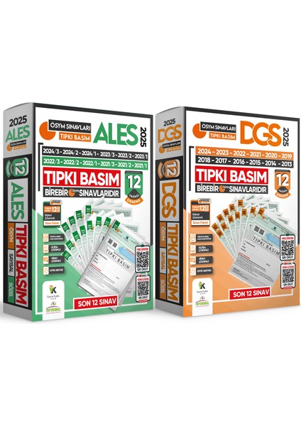 2025 DGS-ALES Tıpkı Basım Ösym Çıkmış Soru Deneme Paketi 24lü (12+12) Dijital Çözümlü
