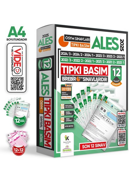 2025 DGS-ALES Tıpkı Basım Ösym Çıkmış Soru Deneme Paketi 24lü (12+12) Dijital Çözümlü indirimleri