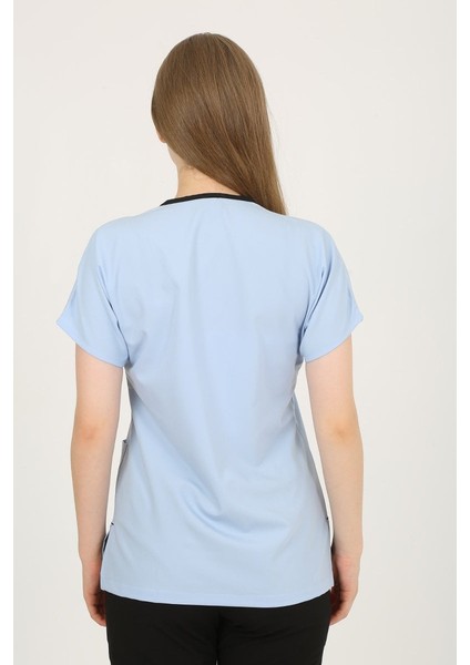 V Yaka Buz Mavi Unisex Tek Üst Uniforma (Viscon) 2xs modelleri