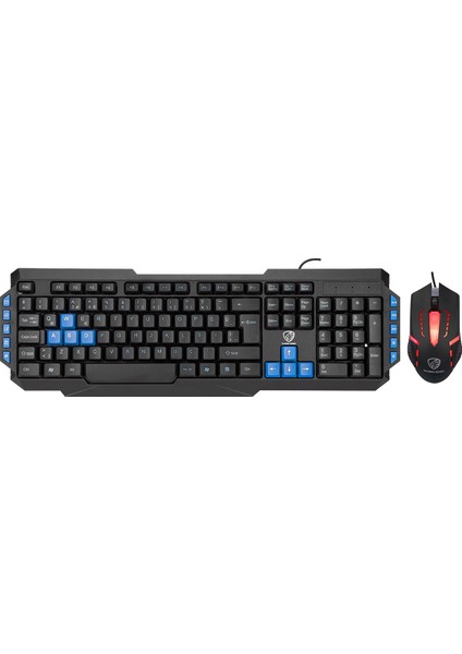 Gaming Series Gamy Klavye Mouse Seti Kablolu ( Özel Renkli Oyun Tuşları )