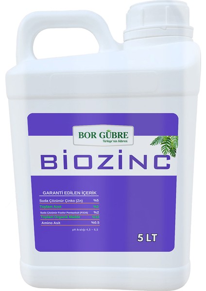 Biozinc - 5lt Çinko Sıvı Organik Madde Gübresi